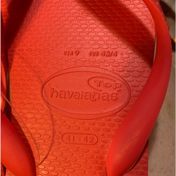 Havaianas Flip Flops red Sz 9/10 - Picture 3 of 3